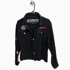 Black Japanese Style Vintage Jean Jacket Denim